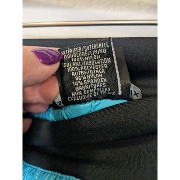 SWIX Cross Country Ski Mini Puffer Skirt Black Turquoise Womens Size Small - Picture 4 of 9